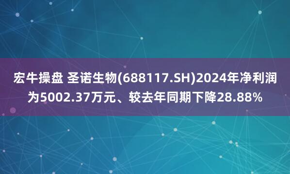 宏牛操盘 圣诺生物(688117.SH)2024年净利润为5002.37万元、较去年同期下降28.88%